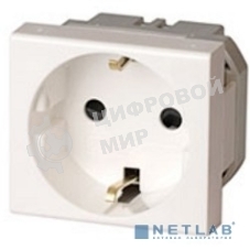 Розетка 1-м СП Viva 2мод. защ. шторки с заземл. бел. ДКС 45005