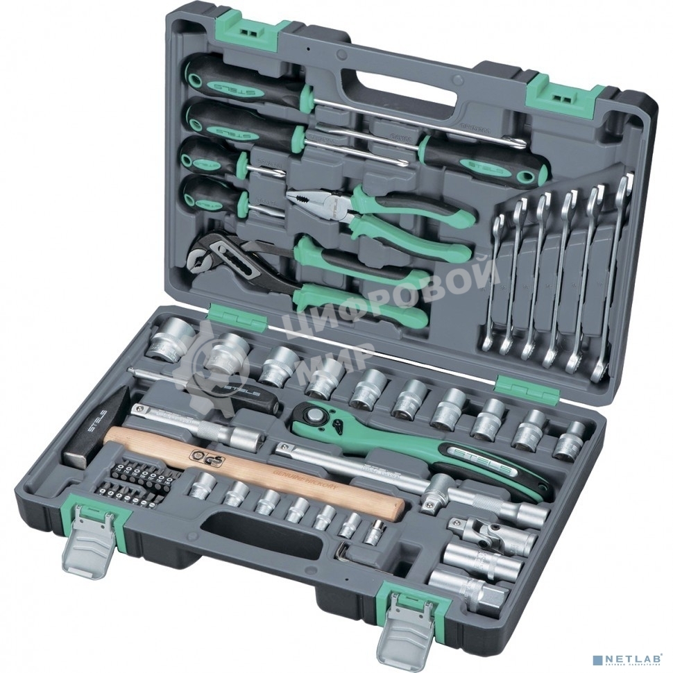 Набор инструментов Stels 14113 1/2'' cr-v s2 усиленный кейс 58 предм.