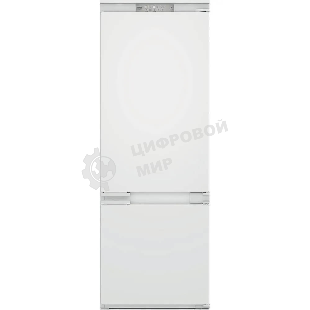 Холодильник встраиваемый Whirlpool WHSP70T241P 70 см, 193.5х54.3х69 см, 295/95 л, инверторный компрессор, автоматическая разморозка, зона свежести влажная, сенсорное управление, технология 6 SMYSL FreshControl, MultiFlow, FreezeControl, перенавешиваемые д