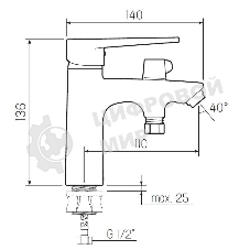 SL141-001F-1 Смеситель для умывальника с душем, Ø35