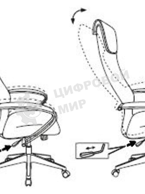 Кресло Бюрократ CH-607 TW-01 черный, сетка, подголовник