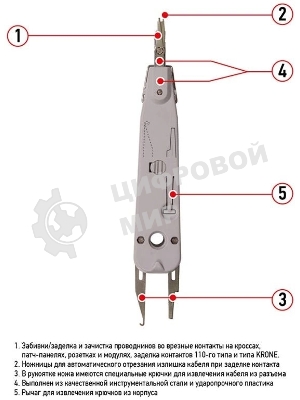 Инструмент для заделки и обрезки витой пары Rexant HT-3141, 110