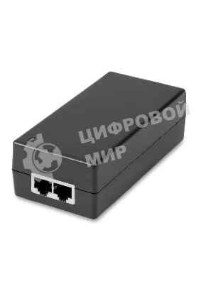 PoE-инжектор Gigabit Ethernet на 1 порт, мощностью до 65W. Совместим с оборудованием PoE IEEE 802.3af/at/bt. Мощность PoE на порт - до 65W. Напряжение PoE - 52V(конт. 1,2,4,5(+), 3,6,7,8(-)). Порты: вх. - 1 x RJ45(10/100/1000 Base-T), вых. 1 x RJ45(10/100/1000 Base-T, PoE 52V). Встроенная грозозащита 3kV. Питание: AC100-240V. Размеры (ШхВхГ): 60x40x120мм. Вес: 0,3кг. Рабочая температура -10...+65 гр.С
