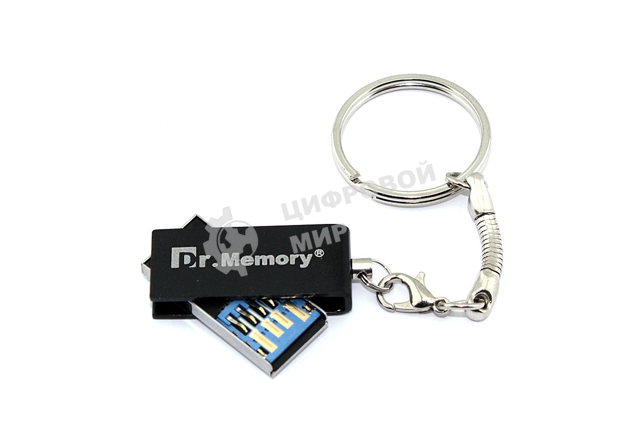Флешка USB Dr. Memory 005, 8Gb, USB 3.0, R/W 25/15, серебристый/черный