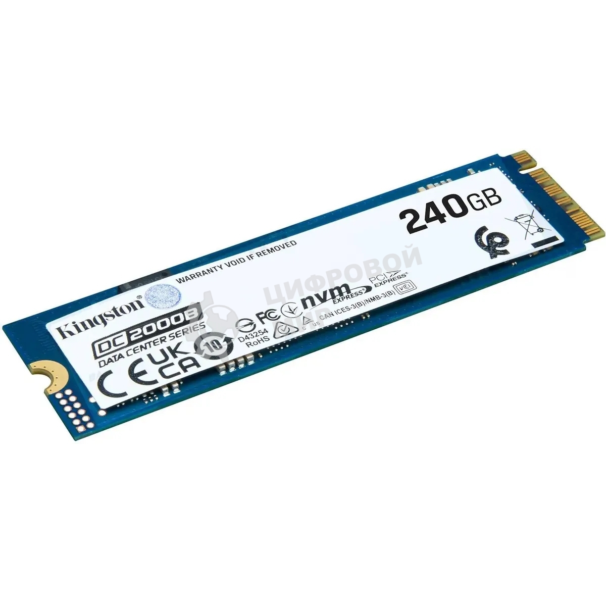 Накопитель SSD Kingston DC2000B, 240Gb, PCIe 4.0 x4, M.2 2280, R/W 4500/400