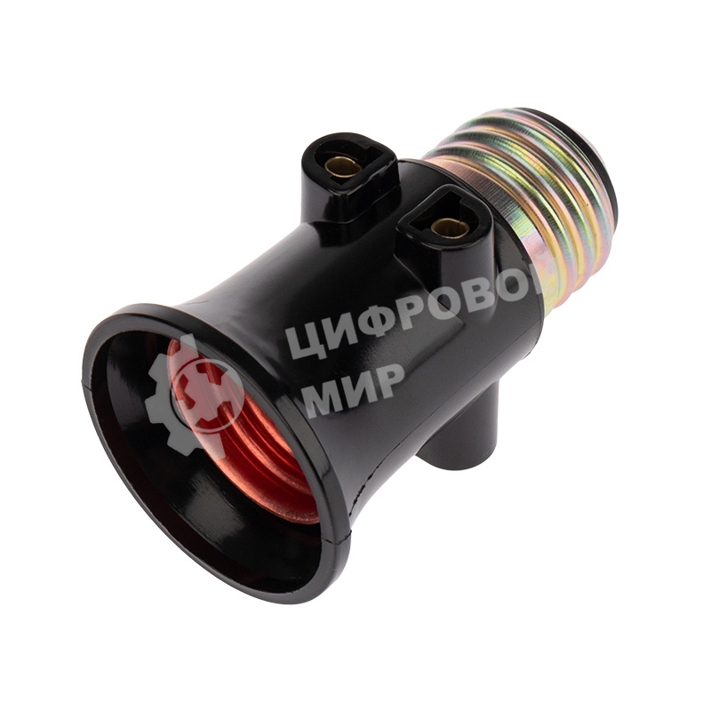 Патрон-розетка Rexant карболитовый Е27 черный с этикеткой