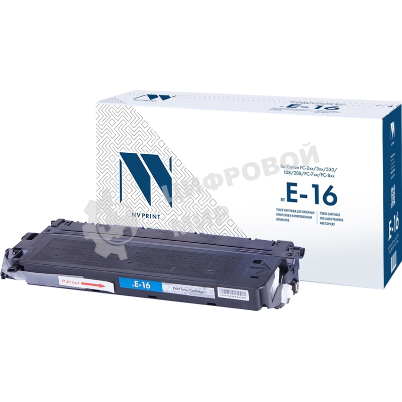 Картридж NVPrint совместимый Canon E-16 для FC-2xx/3xx/530/108/208/PC-7xx/PC-8xx (2000k)