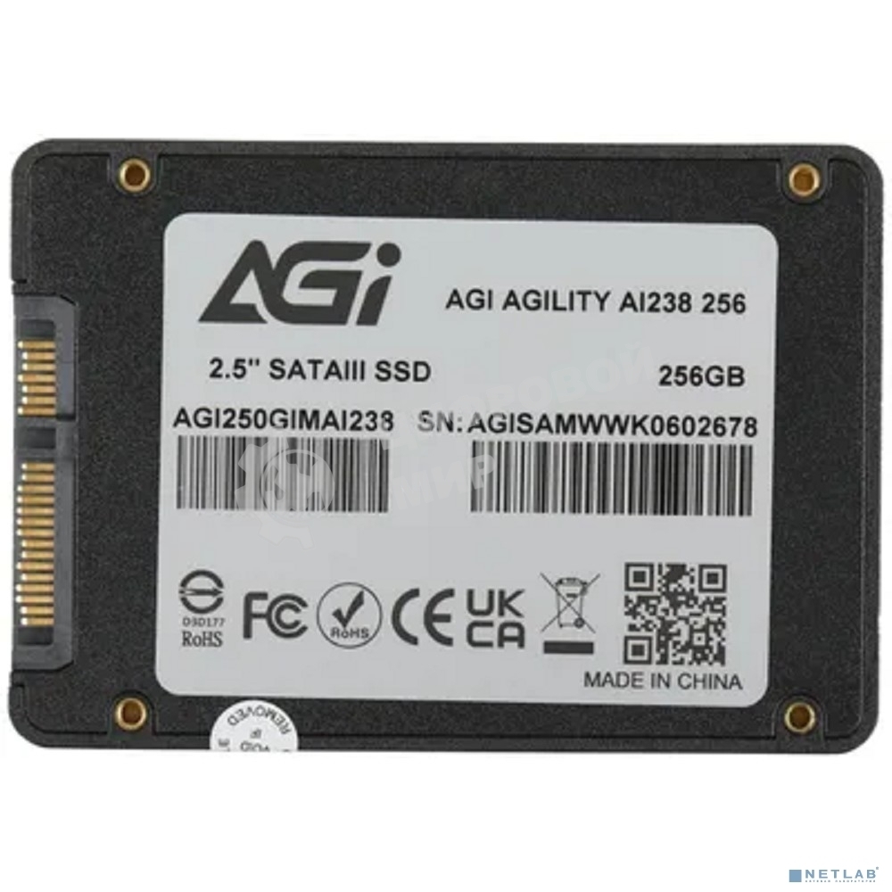 Накопитель SSD AGI AI238, 256Gb, SATA III, 2.5
