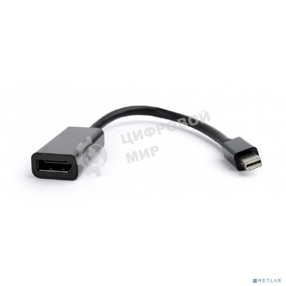 Переходник miniDisplayPort - DisplayPort, Cablexpert A-mDPM-DPF-001, 20M/20F, 16см, черный, пакет