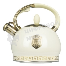 Чайник RASHEL М-7130 3 л, нерж. сталь, свисток, кремовый