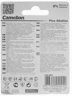 Батарейка Camelion LR 6 Plus Alkaline BL-4 1.5В