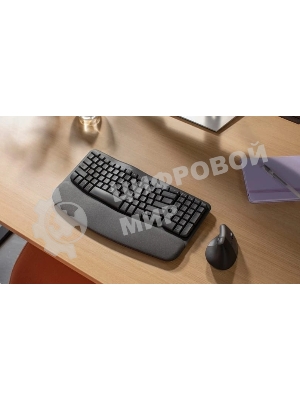 Клавиатура Logitech Wave Keys беспроводная, Bluetooth, радиоканал, серый