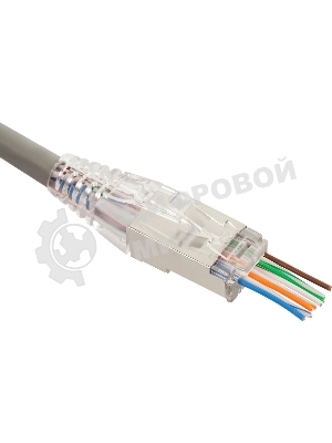 Коннектор RJ45 тип EZ, 8P8C, STP, Cat.5e, универсальный, со вставкой, покрытие 50 микрон,100 шт.