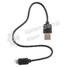 Кабель USB Гарнизон GCC-USB2-AP2-0.3M AM/Lightning, для iPhone5/6/7, IPod, IPad, 0.3м, черный, пакет
