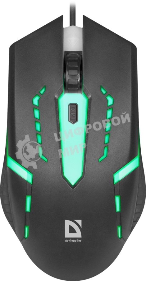 Мышь проводная Defender Hit MB-601 черный, 1200 dpi, USB, кнопки - 4