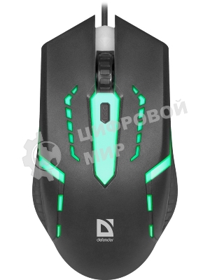 Мышь проводная Defender Hit MB-601 черный, 1200 dpi, USB, кнопки - 4