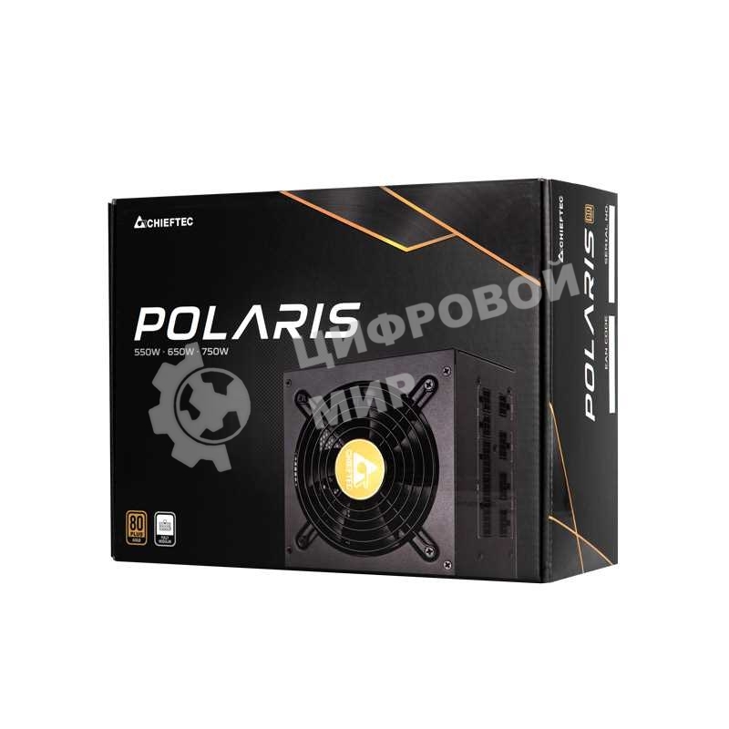 Блок питания Chieftec Polaris PPS-750FC, 750Вт, 80 PLUS Gold, 120мм, модульный, черный