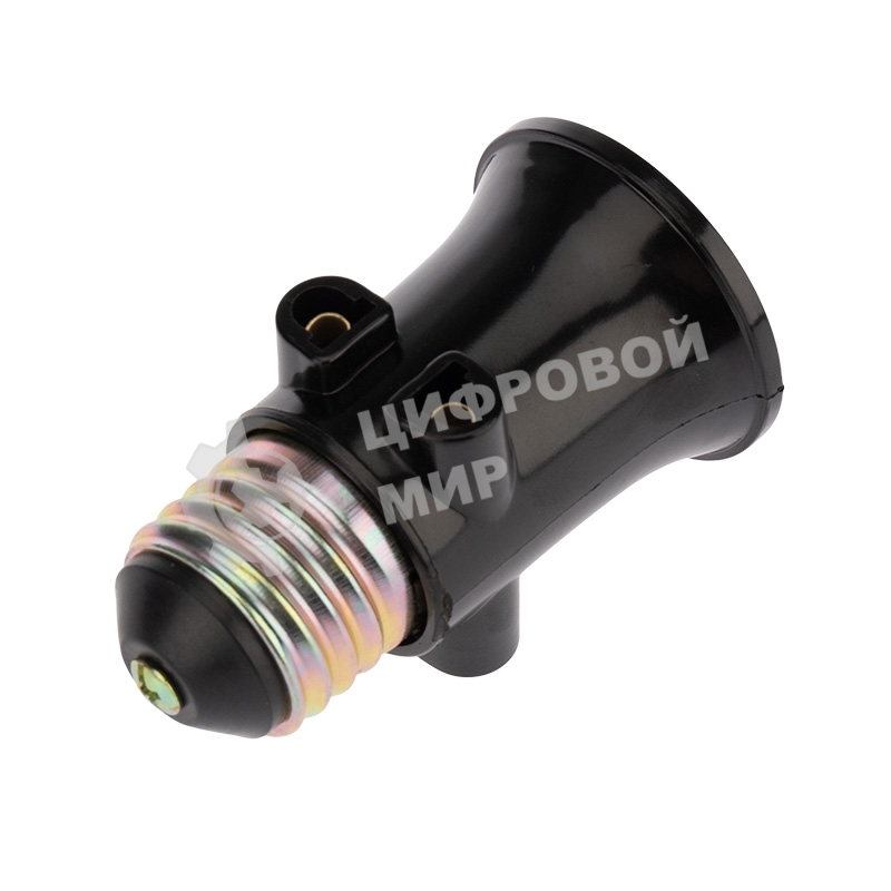 Патрон-розетка Rexant карболитовый Е27 черный с этикеткой