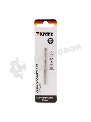 Сверло по металлу Kranz 4,0 мм HSS (1 шт. в упаковке) DIN 338