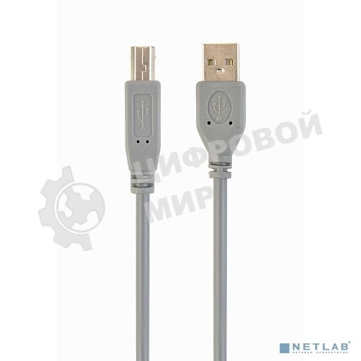 Кабель Filum USB 2.0, 1.8 м., серый, разъемы: USB A male-USB B male, пакет. (FL-C-U2-AM-BM-1.8M)