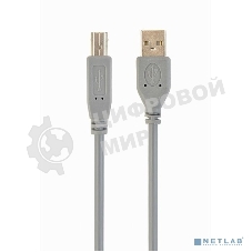 Кабель Filum USB 2.0, 1.8 м., серый, разъемы: USB A male-USB B male, пакет. (FL-C-U2-AM-BM-1.8M)