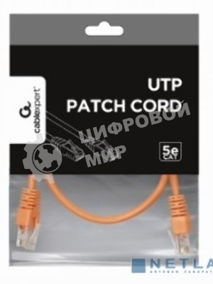 Патч-корд UTP Cablexpert cat.5e, 0.25м, литой, многожильный, оранжевый