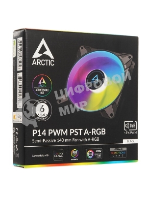 Вентилятор для корпуса ARCTIC P14 PWM PST A-RGb 0dB черный - retail (ACFAN00239A)