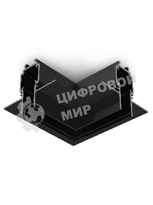 Коннектор угловой для встраиваемого шинопровода GL1971 BK черный 100*100