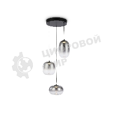 Подвесной светодиодный светильник Ambrella light LH11099/3 BK/SM черный/дымчатый 12W 3000K D350*1505