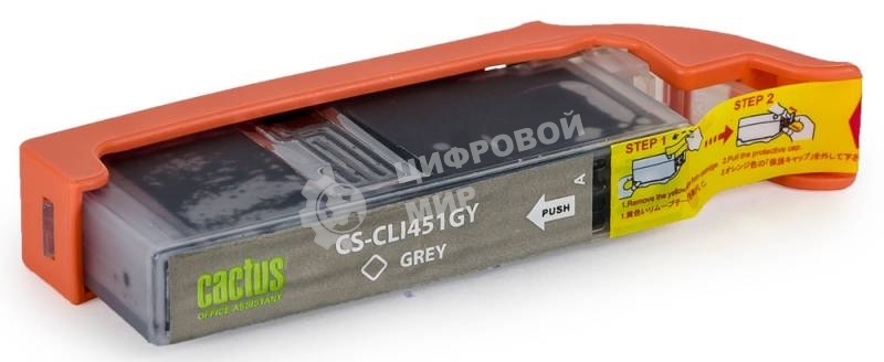Картридж струйный Cactus CS-CLI451GY серый (10.2 мл) для Canon MG 6340/5440/IP7240