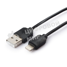 Кабель USB Гарнизон GCC-USB2-AP2-0.3M AM/Lightning, для iPhone5/6/7, IPod, IPad, 0.3м, черный, пакет