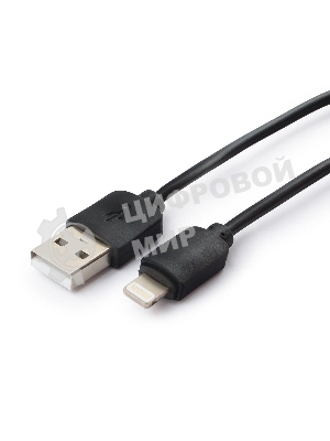 Кабель USB Гарнизон GCC-USB2-AP2-0.3M AM/Lightning, для iPhone5/6/7, IPod, IPad, 0.3м, черный, пакет