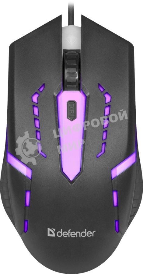 Мышь проводная Defender Hit MB-601 черный, 1200 dpi, USB, кнопки - 4