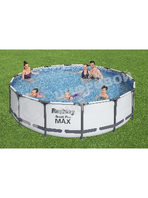 56950 BW, Bestway, Каркасный бассейн Steel Pro Max 427х107см, 13030л, фил.-насос 3028л/ч, лестница, тент, уп.1
