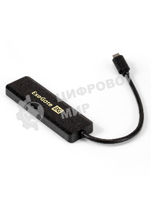 USB-концентратор ExeGate DUB-4CP/1 (кабель-адаптер USB Type C --> 4xUSB3.0, Plug&Play, черный)