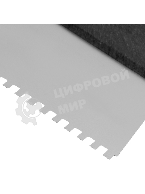 Шпатель из нержавеющей стали Сибртех 200 мм, зуб 6х6 мм, пластмассовая рукоятка