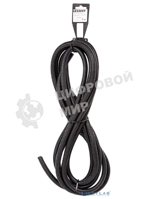 Трубa автомобильная гофрированная ПП Rexant, Ø4,6 мм, разрезная, бухтa 5 м/уп.