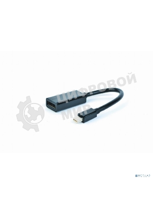 Переходник miniDisplayPort - DisplayPort, Cablexpert A-mDPM-DPF-001, 20M/20F, 16см, черный, пакет