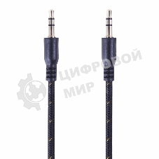 Аудиокабель AUX Rexant 3.5 мм в тканевой оплетке 1 м черный