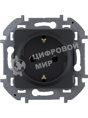 Розетка 2К+З немецкий стандарт 16А 250 В антрацит