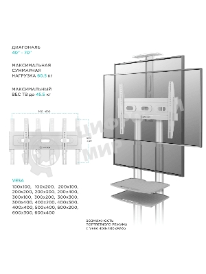 Стойка для телевизора с кронштейном ONKRON TS1552 40