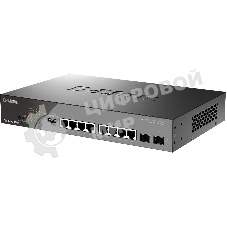 Коммутатор сетевой Smart L2 Surveillance Switch 8х1000Base-T PoE, 2x1000Base-X SFP, PoE Budget 130W, Long-range PoE up to 250m