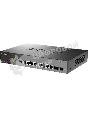 Коммутатор сетевой Smart L2 Surveillance Switch 8х1000Base-T PoE, 2x1000Base-X SFP, PoE Budget 130W, Long-range PoE up to 250m