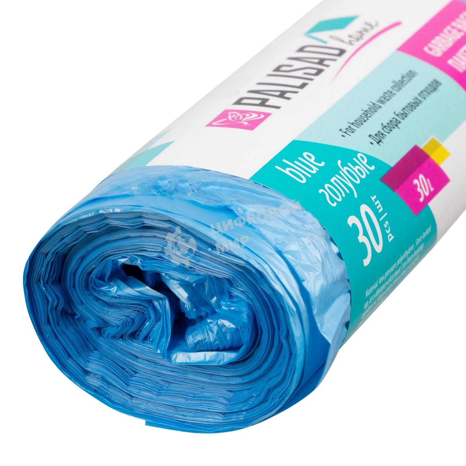 Пакеты для мусора Home Palisad 30 л x 30 шт. голубые