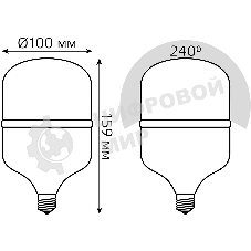 Лампа cветодиодная Gauss Elementary T100 32W 2700lm 6500K E27 LED