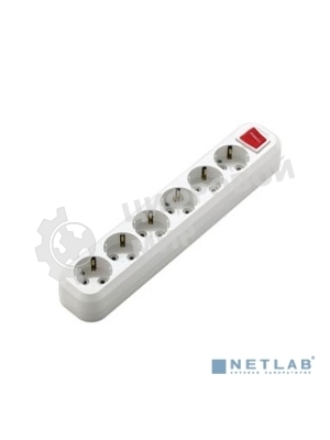 Колодка удлинителя Makel 6 гнезд с заземлением c выключателем