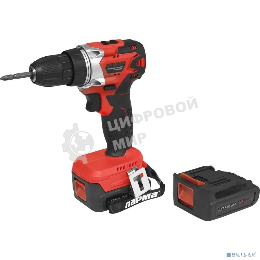 Дрель-шуруповерт аккумуляторная Парма ДША-02-2016/2Li, 18 В, 2 А·ч, аккумуляторная