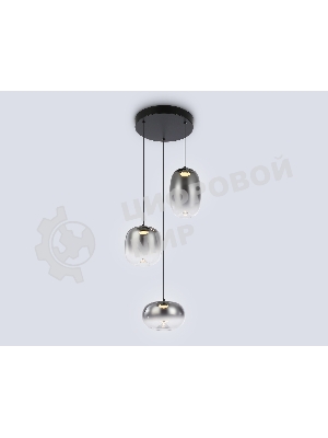 Подвесной светодиодный светильник Ambrella light LH11099/3 BK/SM черный/дымчатый 12W 3000K D350*1505
