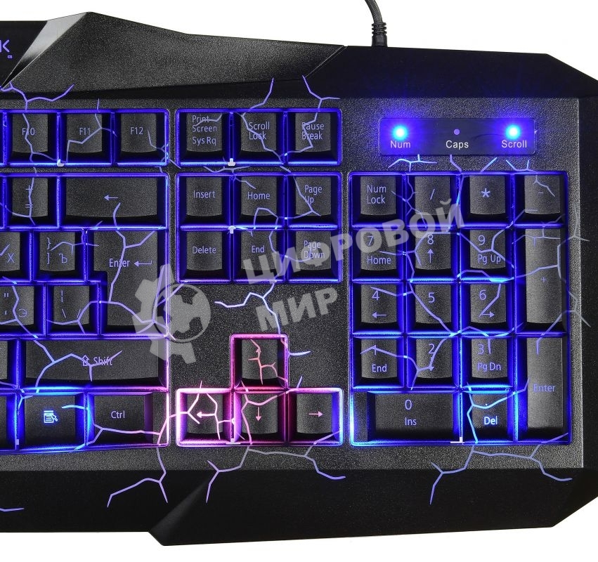 Игровой комплект Oklick HS-HKM100G черный 2.2м мониторы оголовье