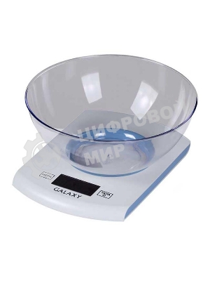 Весы кухонные Galaxy Line GL 2803, белый, пластик, максимальный вес 5 кг, ЖК-дисплей с подсветкой, цена деления 1 г